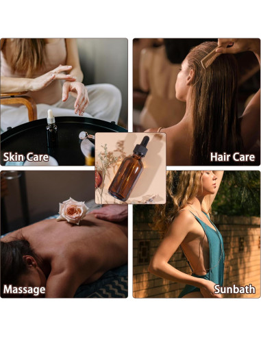 48 Botellas de Vidrio Ámbar 60 ml con Gotero y Accesorios