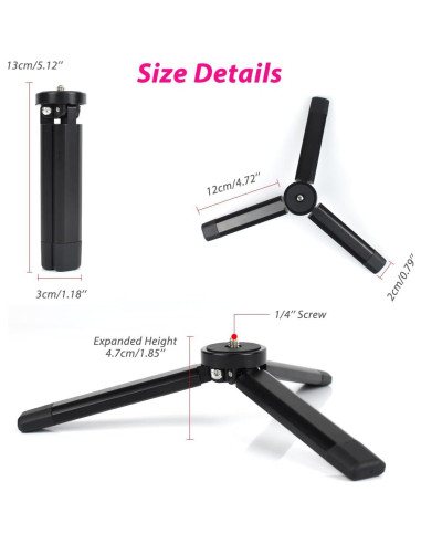 Trípode Mini de Aluminio Akeipho para Cámaras y Gimbals