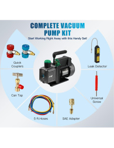 Bomba de Vacío PB Motor Tech 1/3HP 4.5CFM con Manómetro 2