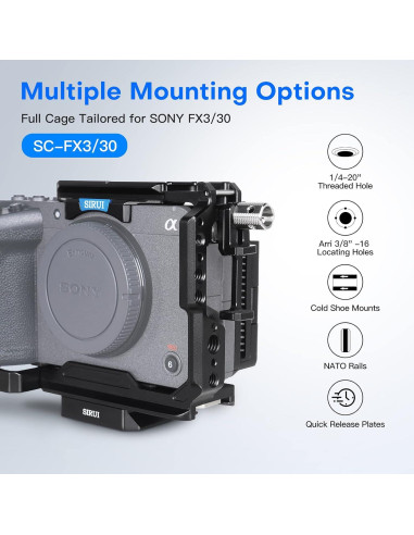 Jaula Completa SIRUI para Cámara Sony FX3 FX30 Aluminio