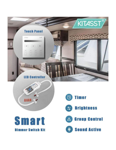 Kit Regulador de Luz Inteligente 12V LED KITASST - Control Táctil