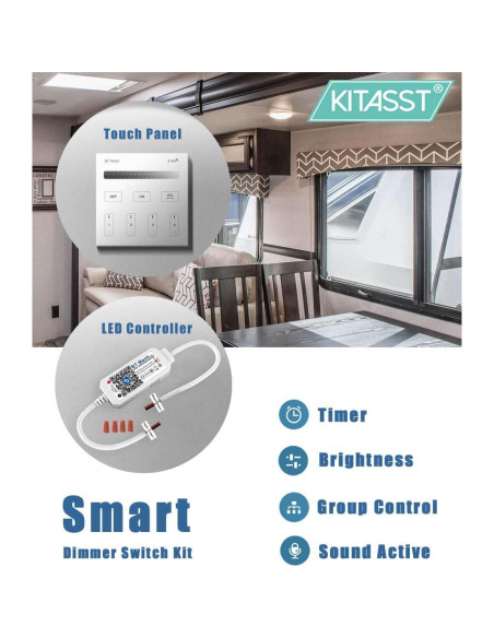Kit Regulador de Luz Inteligente 12V LED KITASST - Control Táctil