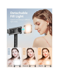Trípode de Selfie KzomKzoo con Luz Regulable y Soporte Desmontable 2