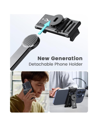 Trípode de Selfie KzomKzoo con Luz Regulable y Soporte Desmontable