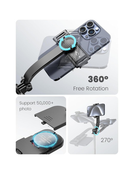 Trípode de Selfie KzomKzoo con Luz Regulable y Soporte Desmontable