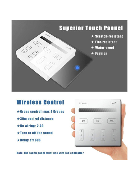 Kit Regulador de Luz Inteligente 12V LED KITASST - Control Táctil