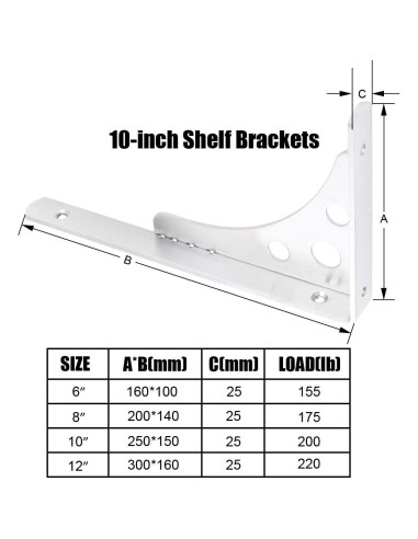 Soporte de Estante Flotante CBTONE 10" Acero Inoxidable 4 Pcs