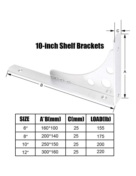 Soporte de Estante Flotante CBTONE 10" Acero Inoxidable 4 Pcs