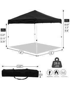 Carpa Plegable LANMOUNTAIN 2.44x2.44m Sombra Ajustable 2
