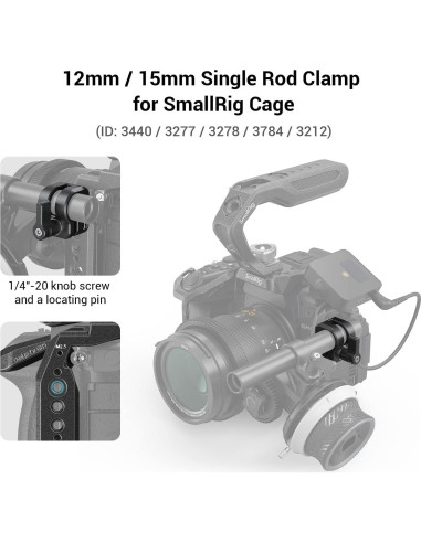 Abrazadera de Varilla Simple 12mm/15mm SmallRig 3598