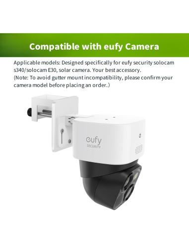 Soporte de Canalón Lonnky para Eufy SoloCam S340/E30 - Blanco