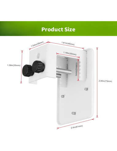 Soporte de Canalón Lonnky para Eufy SoloCam S340/E30 - Blanco