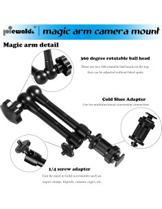 Brazo Mágico de Cámara Liveda 28 cm Ajustable con Abrazadera 2