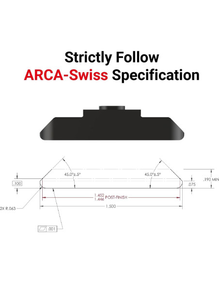 Adaptador MLOK Arca-Swiss RRS Tough Tactical 7.62cm