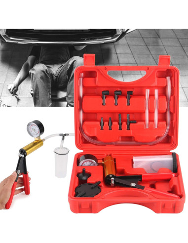 Kit de purga de frenos HTOMT 2 en 1 con bomba y estuche