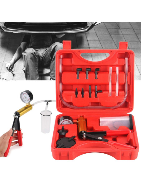 Kit de purga de frenos HTOMT 2 en 1 con bomba y estuche