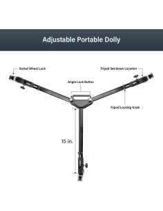 Ruedas Dolly Ajustables LimoStudio para Trípode - 4.46 kg 2