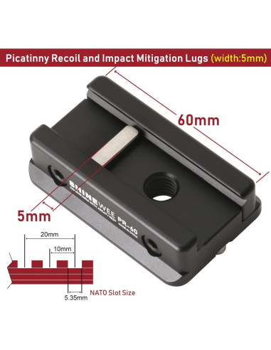 Adaptador Picatinny a Arca Suiza SHINEWEE 3.81 cm