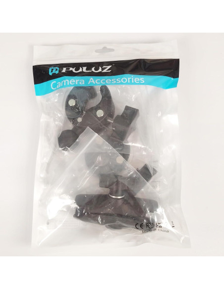 Soporte de Doble Cámara PULUZ con Abrazadera y Cabeza de Bola