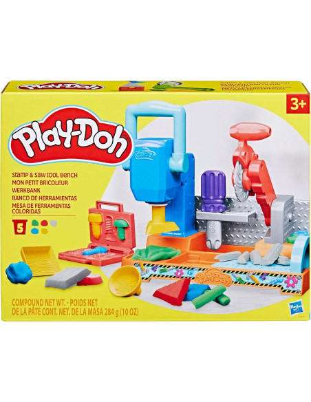 Play-Doh Banco de Herramientas con Sellos y Sierra 5 Colores