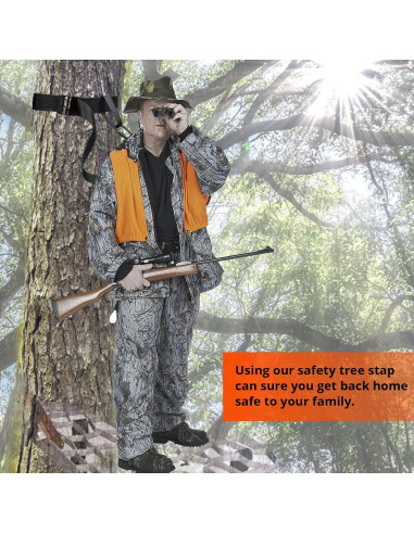 Arnés de Caza TRSMIMA con Correa de Soporte de Árbol 807 kg