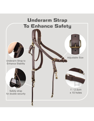 Correa de cámara de cuero LEDR 4J para 1 o 2 DSLR