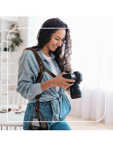 Correa de cámara de cuero LEDR 4J para 1 o 2 DSLR