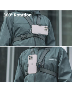 Soporte de Pecho Rugvis para Teléfono Móvil Ajustable Negro 2