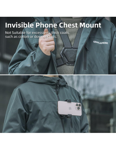 Soporte de Pecho Rugvis para Teléfono Móvil Ajustable Negro