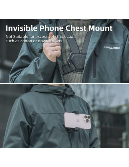 Soporte de Pecho Rugvis para Teléfono Móvil Ajustable Negro