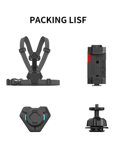 Soporte de Pecho Rugvis para Teléfono Móvil Ajustable Negro