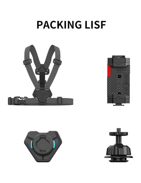 Soporte de Pecho Rugvis para Teléfono Móvil Ajustable Negro