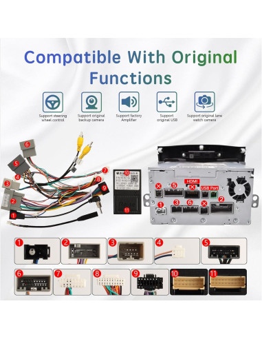 Arnés de cable de radio Honda CRV 2015-2016 y Civic 2014-2015