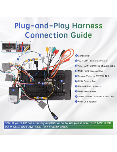 Arnés de cable de radio Honda CRV 2015-2016 y Civic 2014-2015