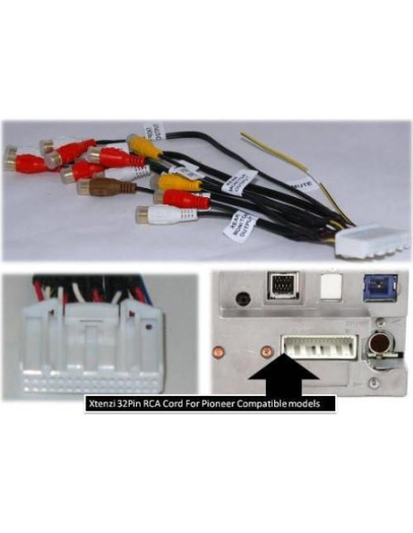 Ensamblaje de Cable RCA Xtenzi para Pioneer AVIC-X920/Z120