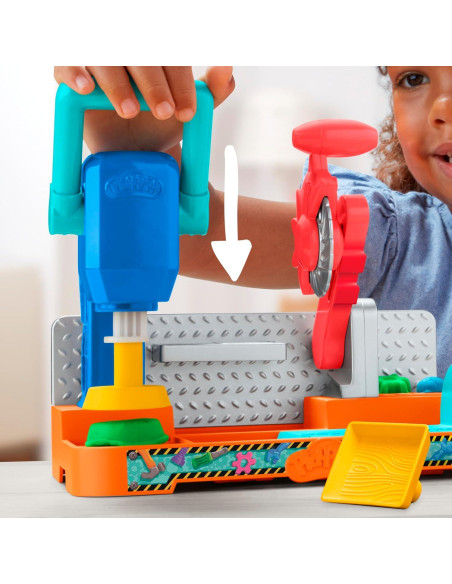 Play-Doh Banco de Herramientas con Sellos y Sierra 5 Colores