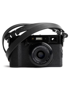 Correa de Cámara Minimalista Evergreen de Cuero 71.1 cm Negra