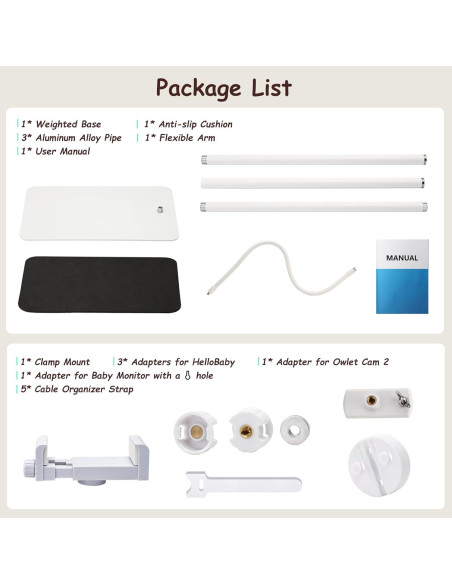 Soporte de Pie Ajustable para Monitor de Bebé GAHOGA 95-175cm