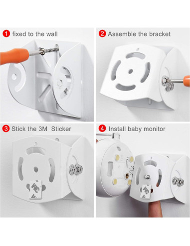 Soporte de Pared Ajustable para Monitor de Bebé Arlo y Motorola
