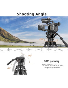 Trípode Profesional Cayer BV25LH de Fibra de Carbono 186 cm 2