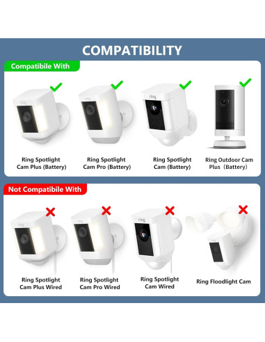 Soporte de Pared Ajustable para Ring Spotlight Cam y Stick Up Cam - Negro