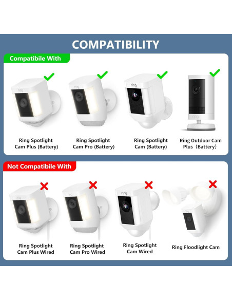 Soporte de Pared Ajustable para Ring Spotlight Cam y Stick Up Cam - Negro