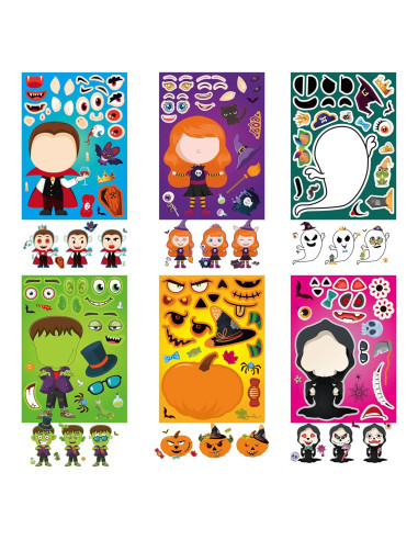 Calcomanías de Halloween Flixoran 24 Hojas para Niños