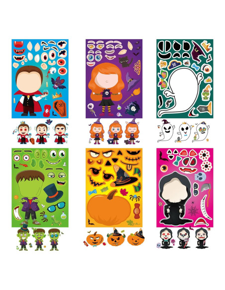 Calcomanías de Halloween Flixoran 24 Hojas para Niños