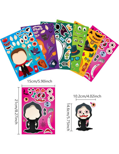 Calcomanías de Halloween Flixoran 24 Hojas para Niños