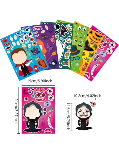 Calcomanías de Halloween Flixoran 24 Hojas para Niños