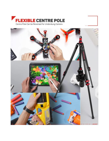 Trípode de Video IFOOTAGE de Fibra de Carbono 165 cm + Grúa Mini M1 III 216 cm