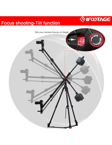 Trípode de Video IFOOTAGE de Fibra de Carbono 165 cm + Grúa Mini M1 III 216 cm
