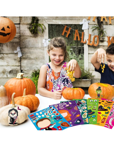 Calcomanías de Halloween Flixoran 24 Hojas para Niños