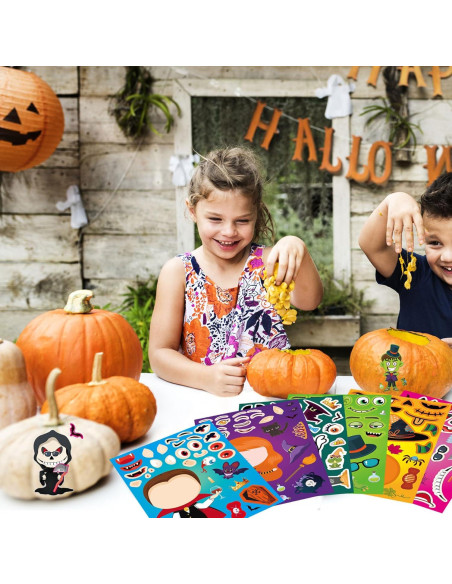 Calcomanías de Halloween Flixoran 24 Hojas para Niños